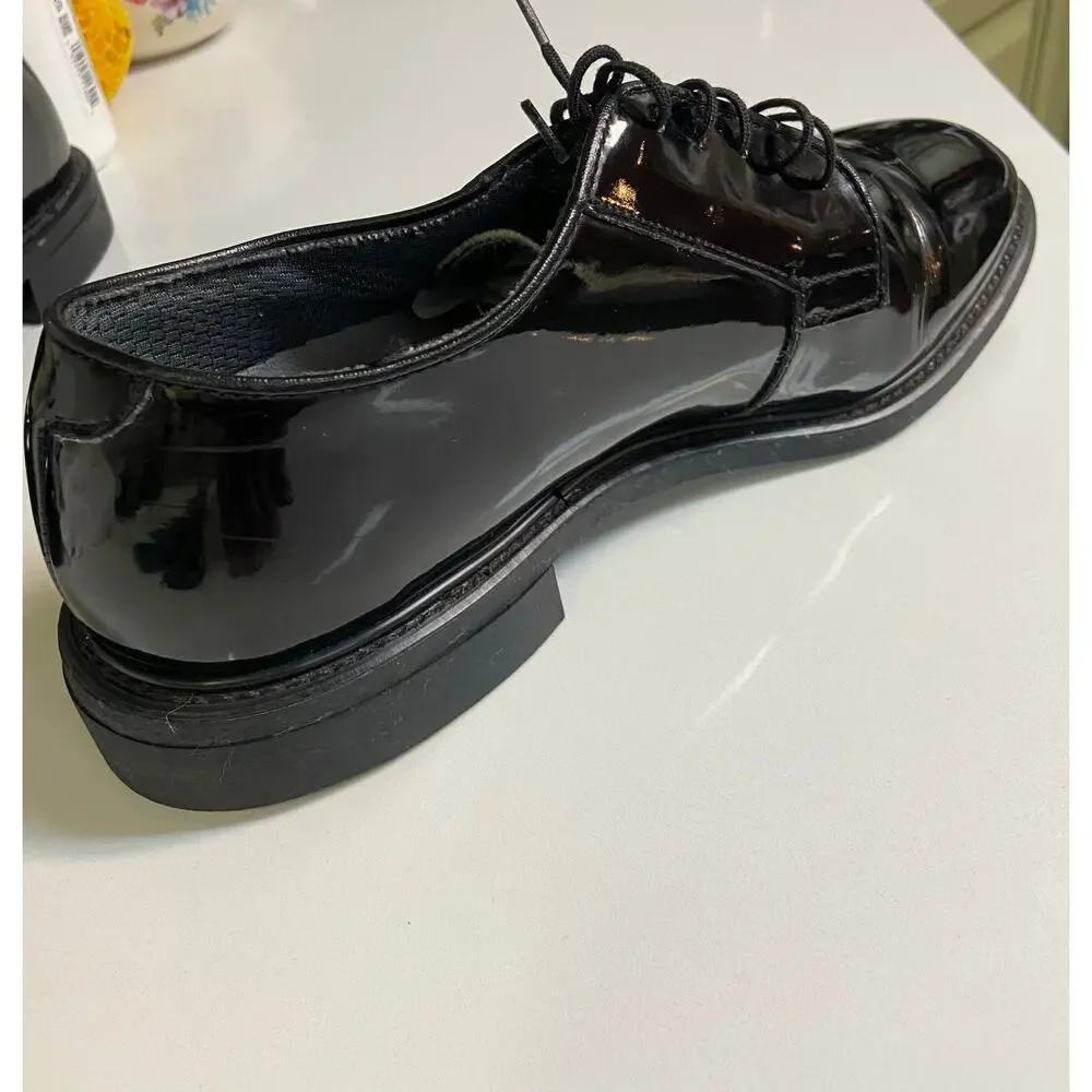Bates Mens 9D Black High Gloss Military Uniform Dress Shoes GUC